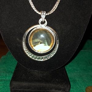 Silvertone Round pendant by KC